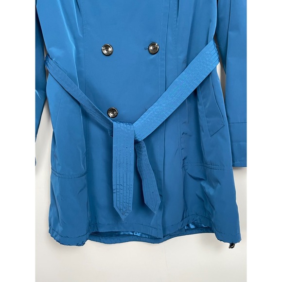 Vince Camuto Women's Blue Double Breasted Belted Trench Coat Size XL - Picture 4 of 11
